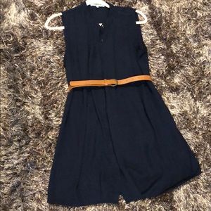 Dina Be sleeveless navy shirt dress